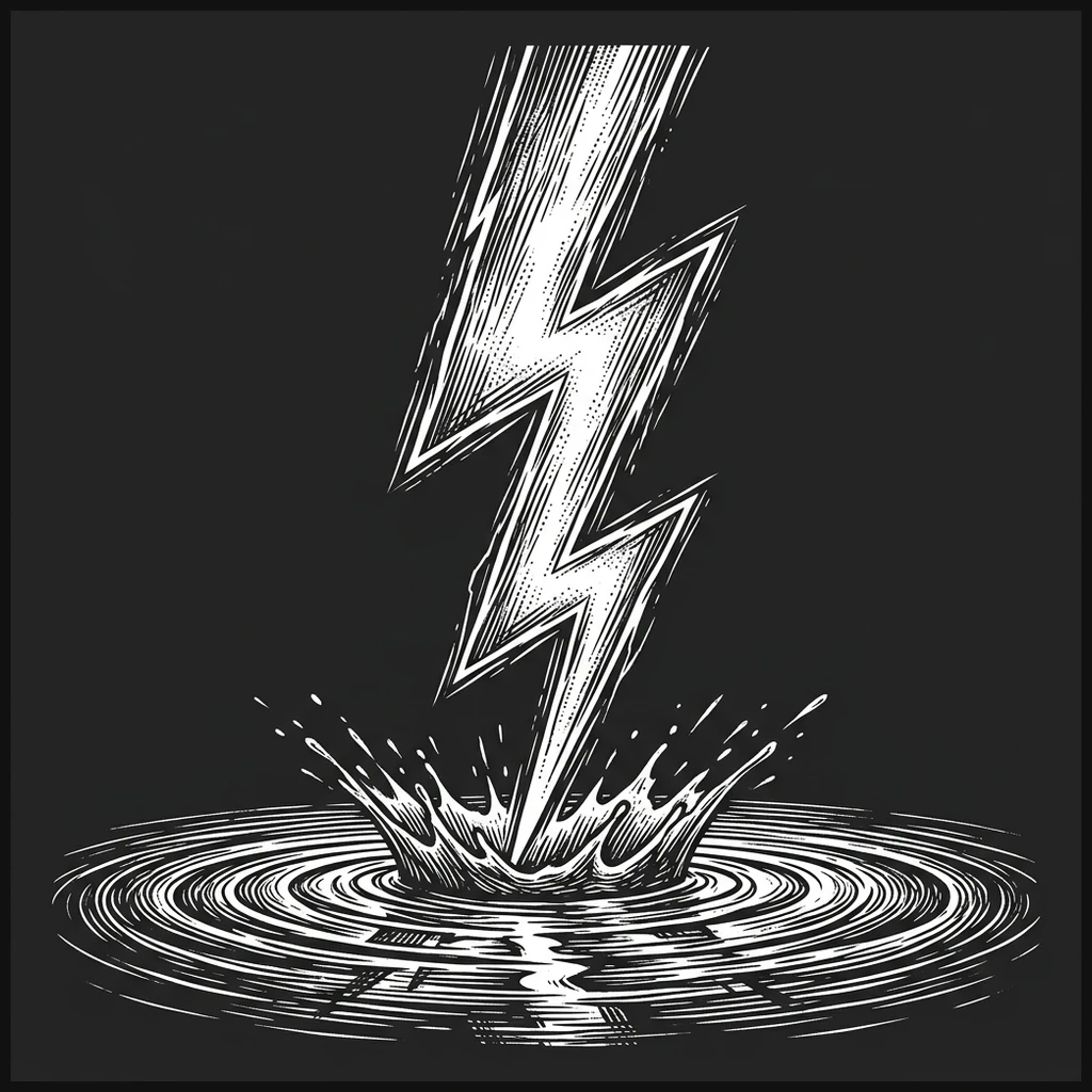 Wordless minimalist vector lightning bolt representing sudden artificial follower growth injection events