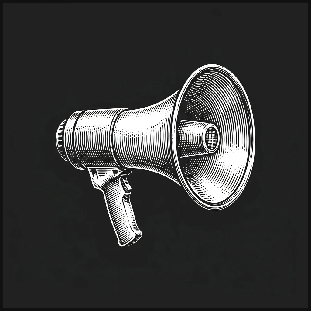 Megaphone representing top of funnel broad brand awareness