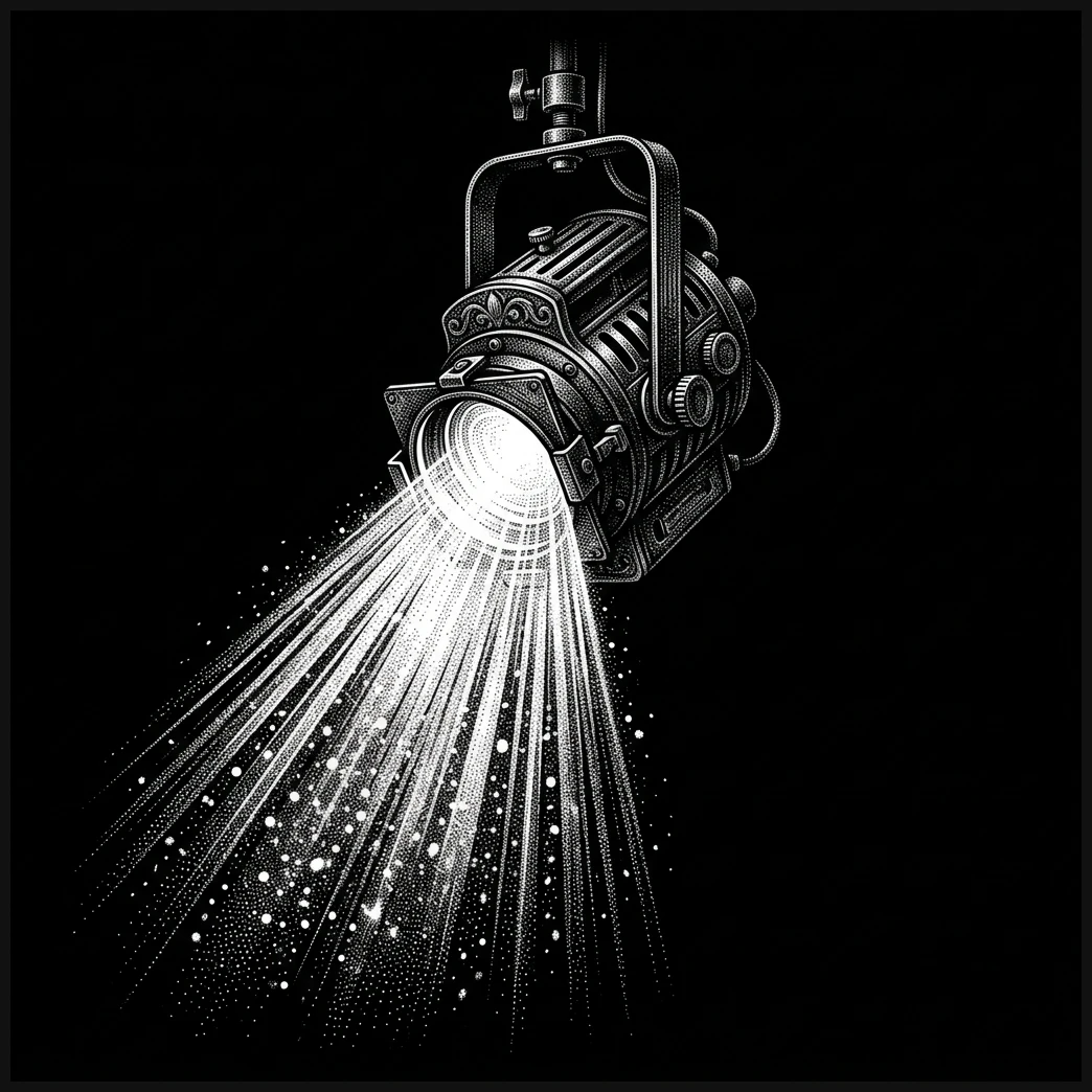 A spotlight beam symbolizing the power of visual attention capture